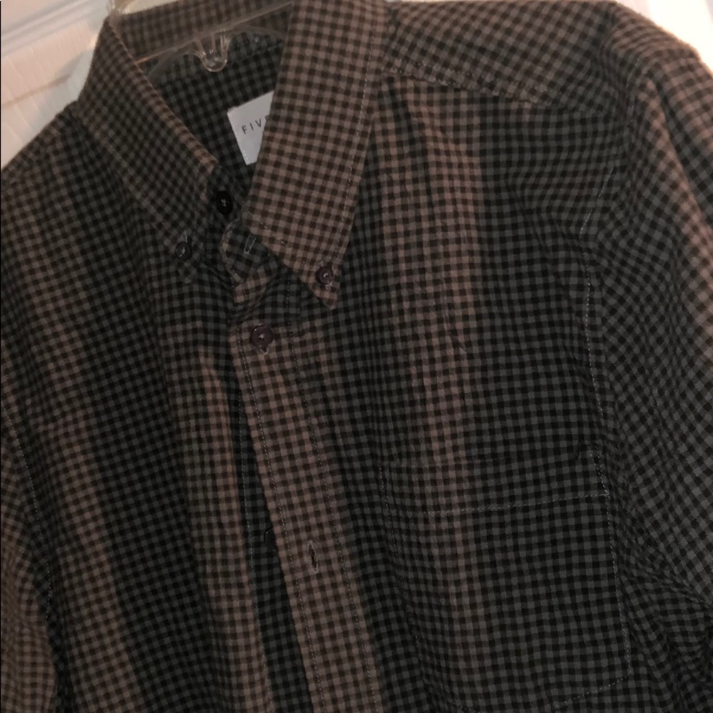 Black plaid button down - Picture 2 of 4